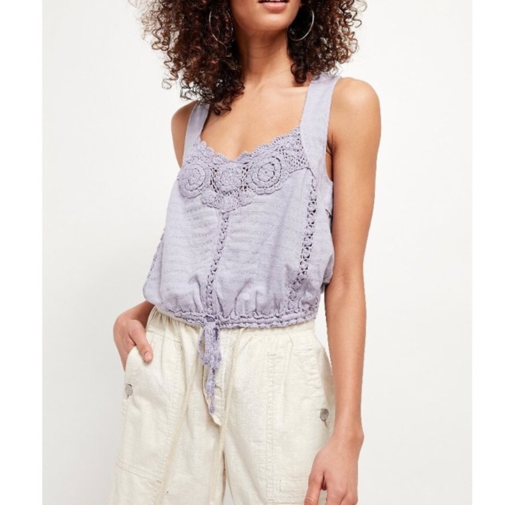 Free People Sweet Something Crop top frosted lilac